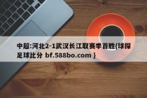 中超:河北2-1武汉长江取赛季首胜{球探足球比分 bf.588bo.com }